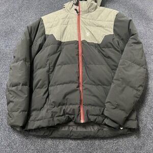 Spyder Jacket Boys 20 Black Gray Hooded Down Puffer Ski Winter Coat Full Zip